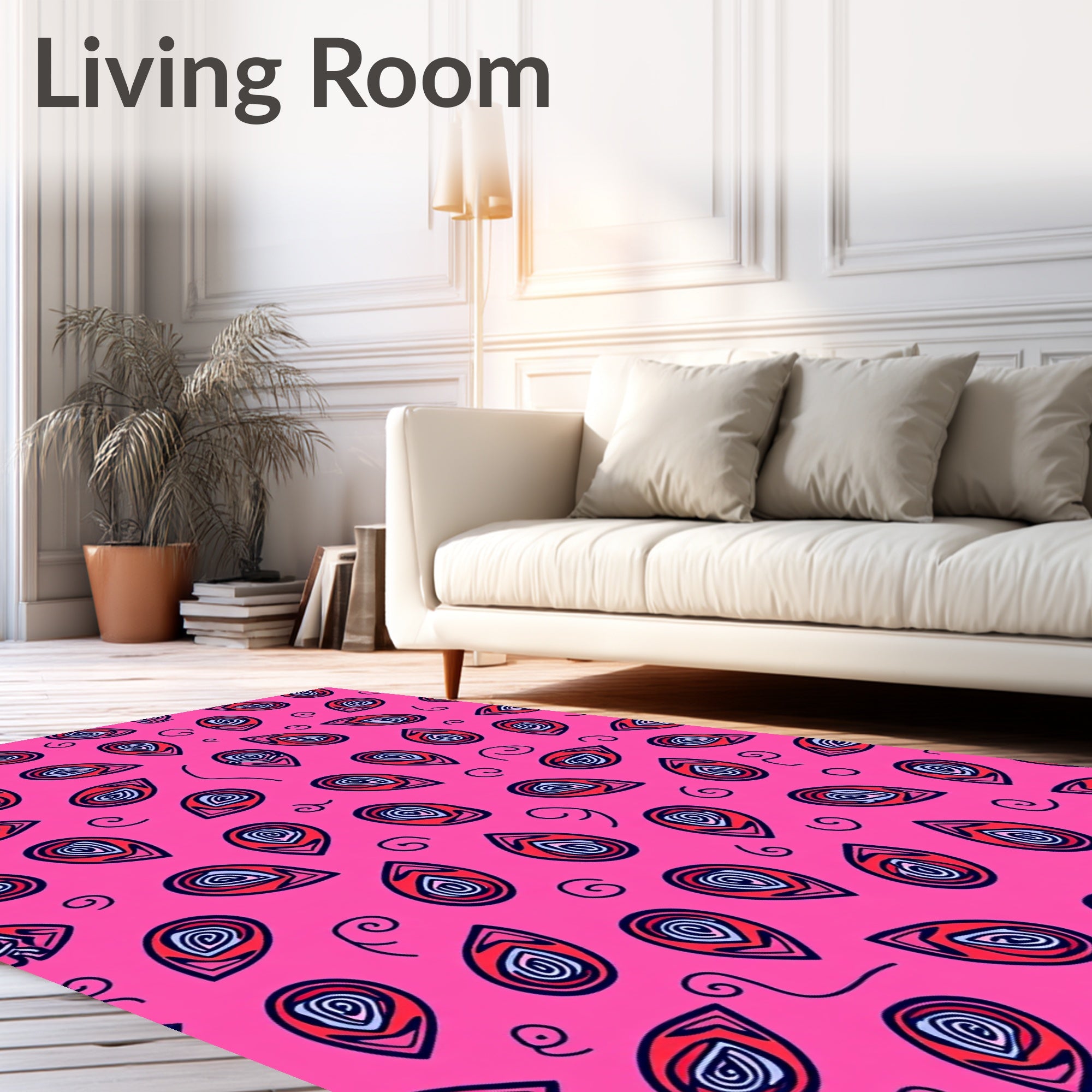 Vibrant Pink Swirl Paisley Rug