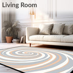 Pastel Swirl Optical Illusion Rug