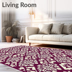Dusky Rose Flower Diamond Medallions Rug