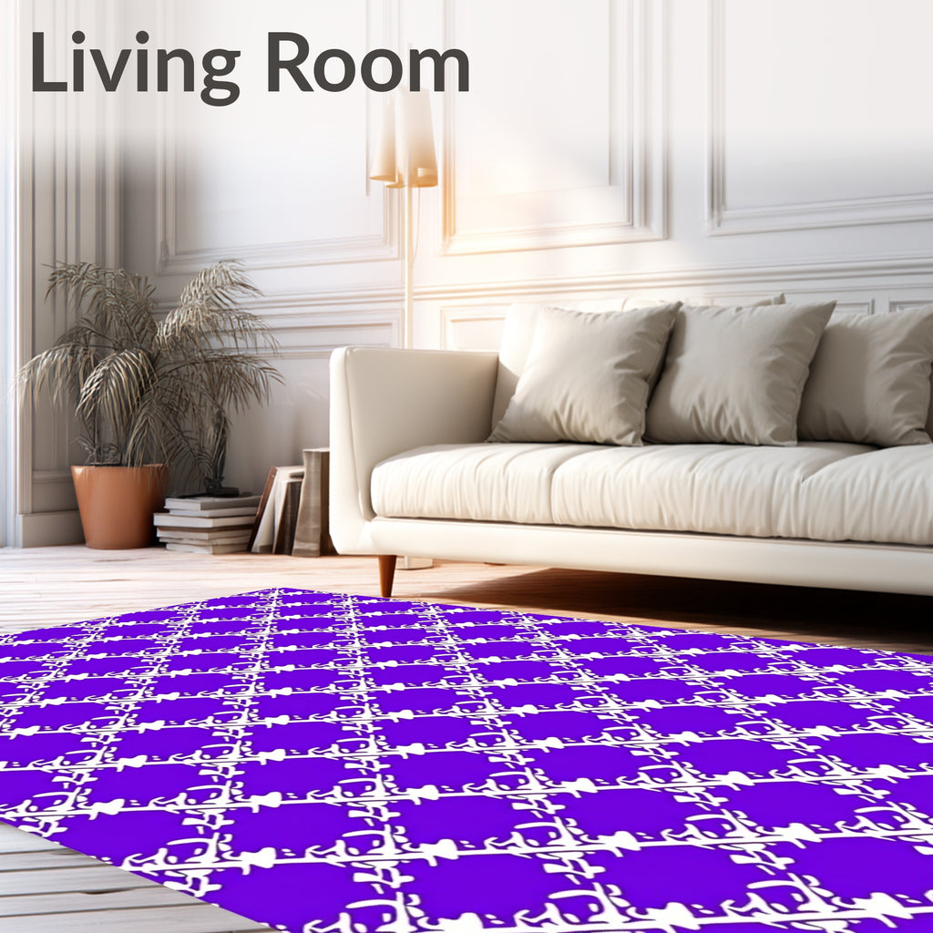 Vivid Purple Interlocking Square Rug