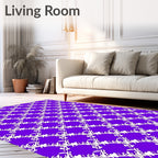 Vivid Purple Interlocking Square Rug