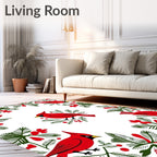 Red Cardinal Foliage Border Rug