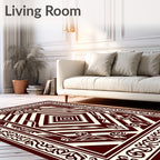 Crimson Diamond Geometric Floral Rug