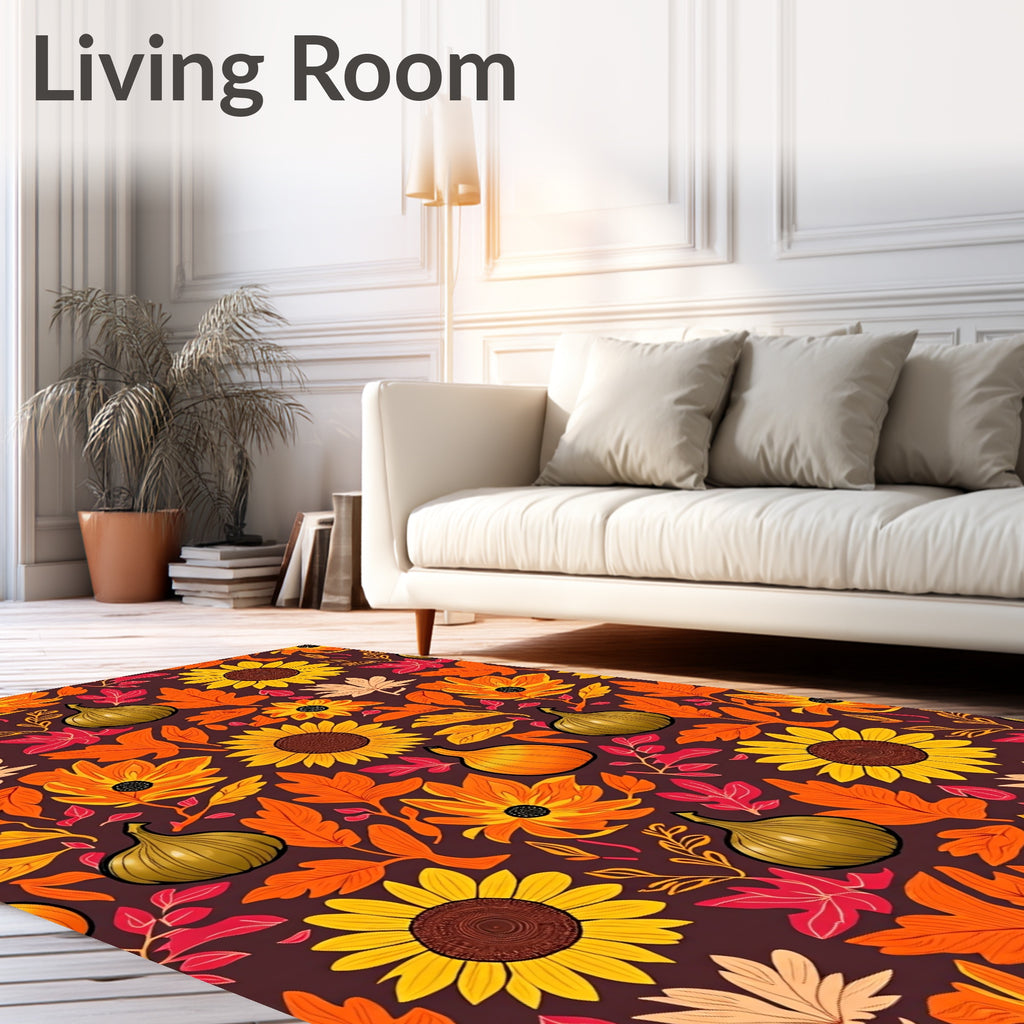 Autumn Harvest Sunflower Fig Botanical Rug