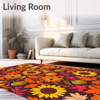 Autumn Harvest Sunflower Fig Botanical Rug