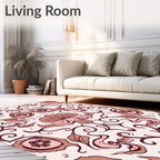 Floral Swirl Crimson Pink Accent Rug