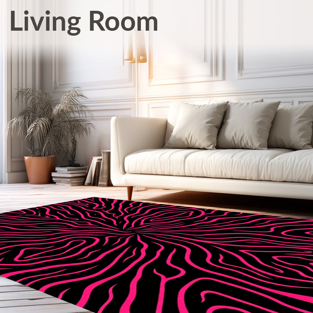 Shocking Pink Zebra Swirl Rug