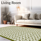 Olive Green Intricate Lattice Rug