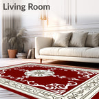 Crimson Medallion Ornamental Symmetry Rug