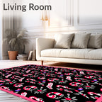 Festive Red White Candy Cane Collage Rug
