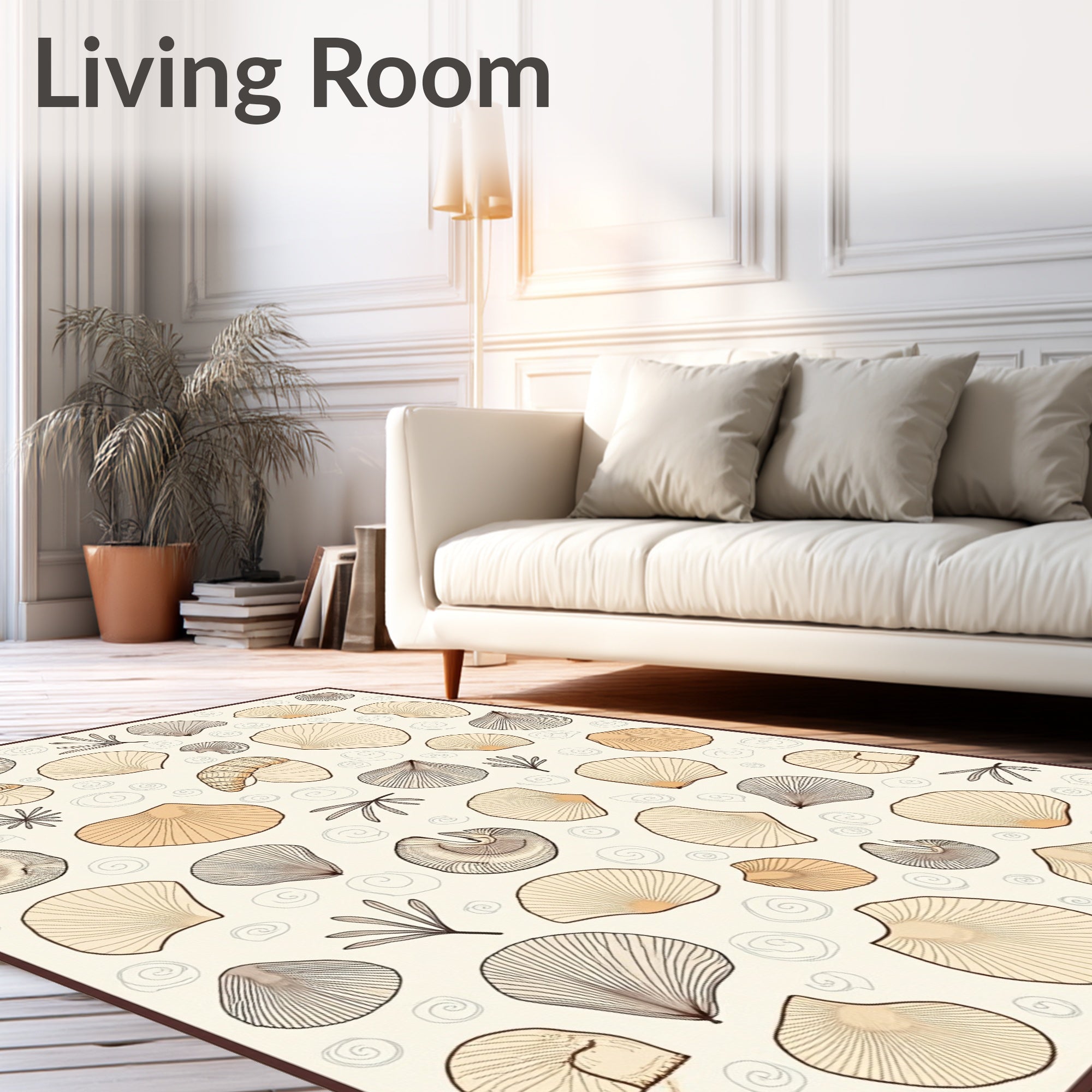 Seashells Natural Tones Scatter Rug