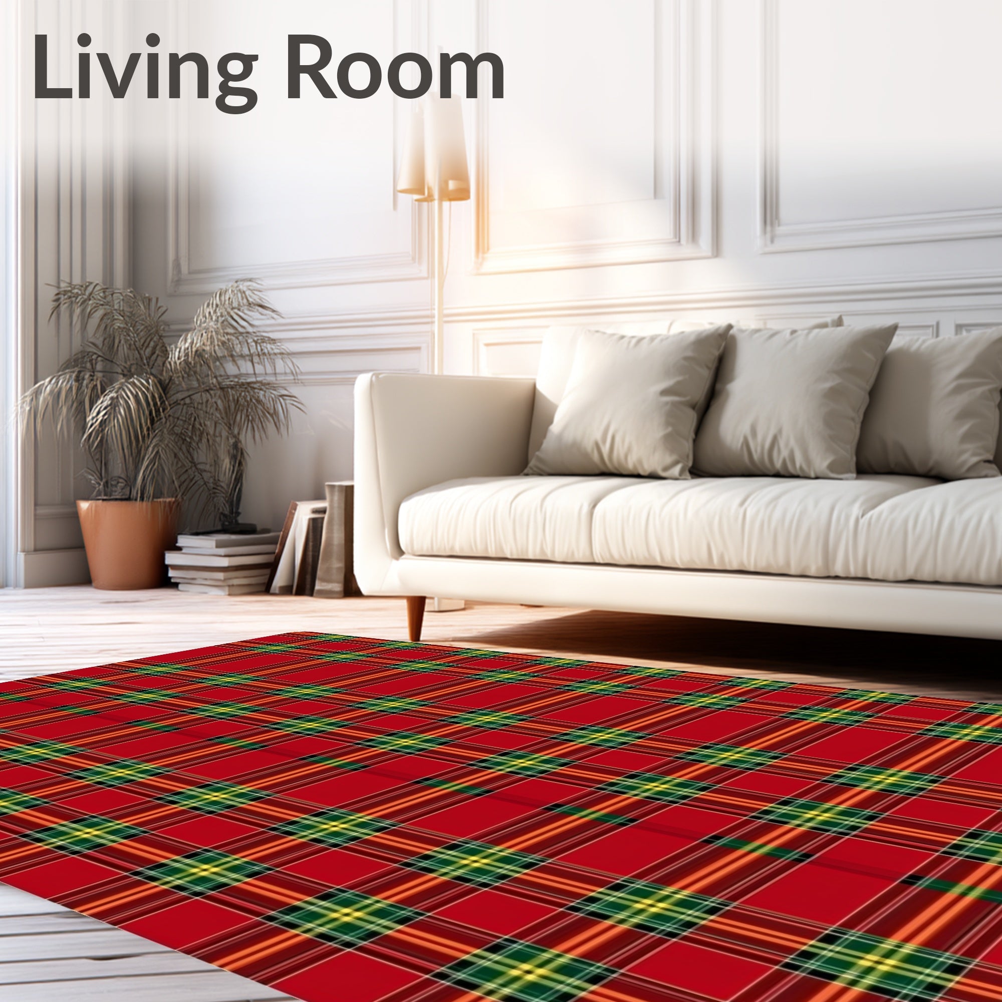 Classic Red Tartan Plaid Stripes Rug