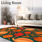 Autumn Harvest Pumpkin Apple Foliage Rug