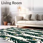 Dark Green Forest With Yellow Accent Rug