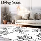 Art Nouveau Outline Winged Bloom Rug