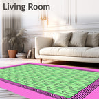Bold Pink Emerald Vertical Stripe Rug