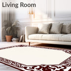 Earthy Leaf Scroll Octagon Rug