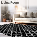 Monochromatic Quatrefoil Arch Lattice Rug