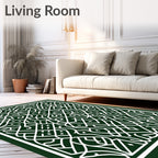 Intricate White Emerald Celtic Knot Rug