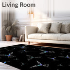 Ethereal Winged Birds Gradient Accents Rug
