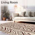 Rich Crimson Zebra Stripe Symmetry Rug