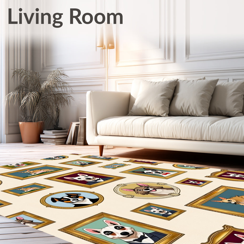 Framed Dog Portraits Collection Rug