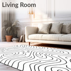 Black and White Wavy Lines Rug