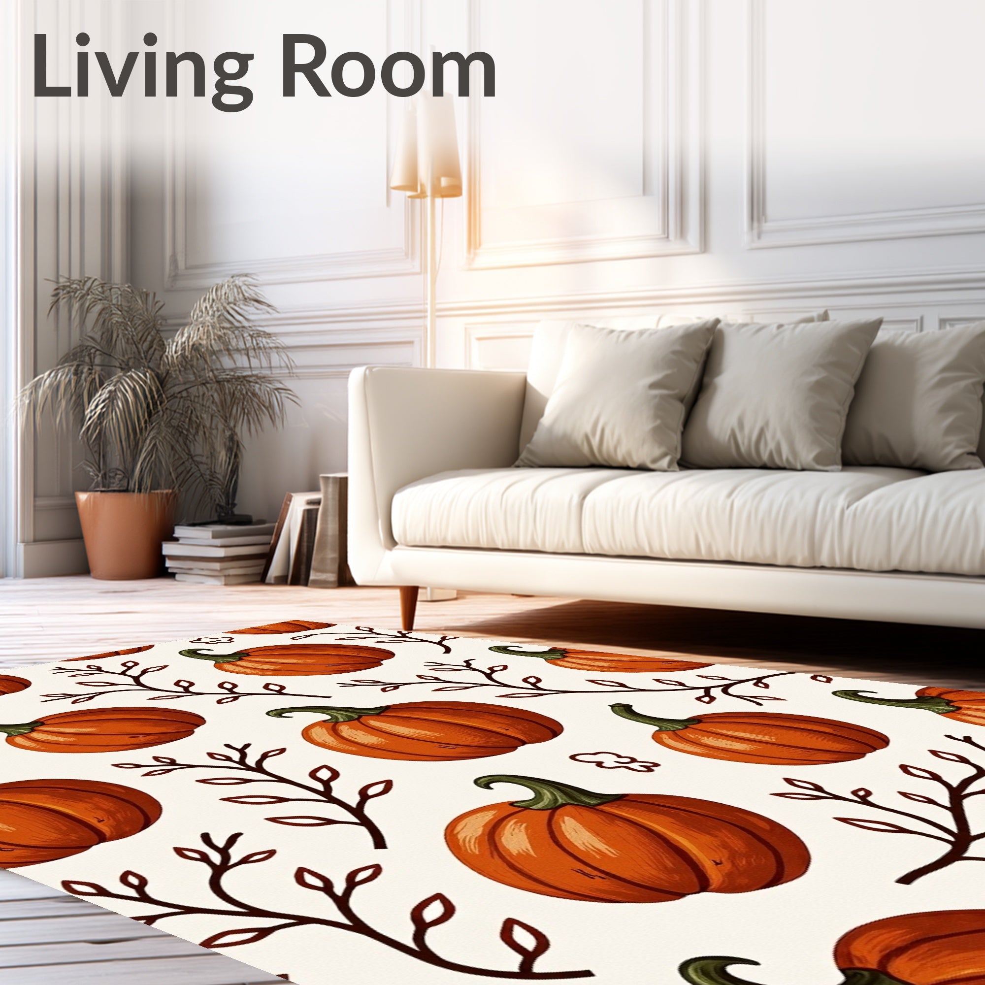 Amber Pumpkin Vine Autumn Harmony Rug
