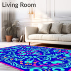 Vibrant Teal Pink Royal Mandala Rug