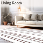 Deep Crimson Gray Vertical Stripes Rug