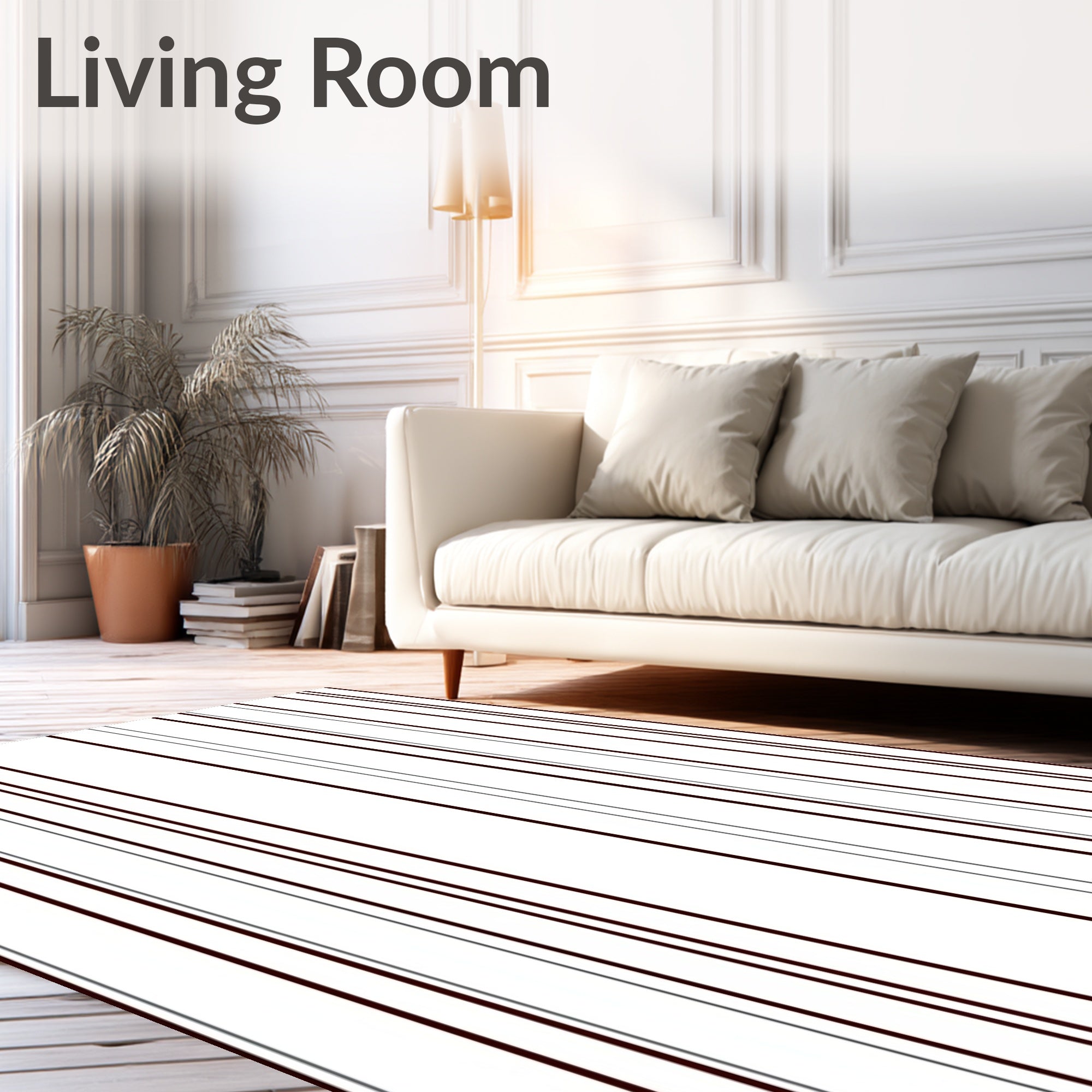 Deep Crimson Gray Vertical Stripes Rug