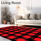 Crimson Black Buffalo Check Rug