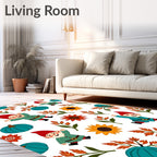 Whimsical Autumn Gnomes and Sunflowers Rug