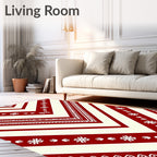 Rustic Red Chevron Folk Art Rug