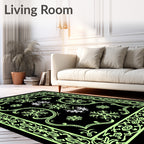 Neon Green Snowflake Border Rug