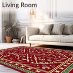 Crimson Botanical Medallion Rug