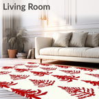Crimson Evergreen Repeat Arrangement Rug