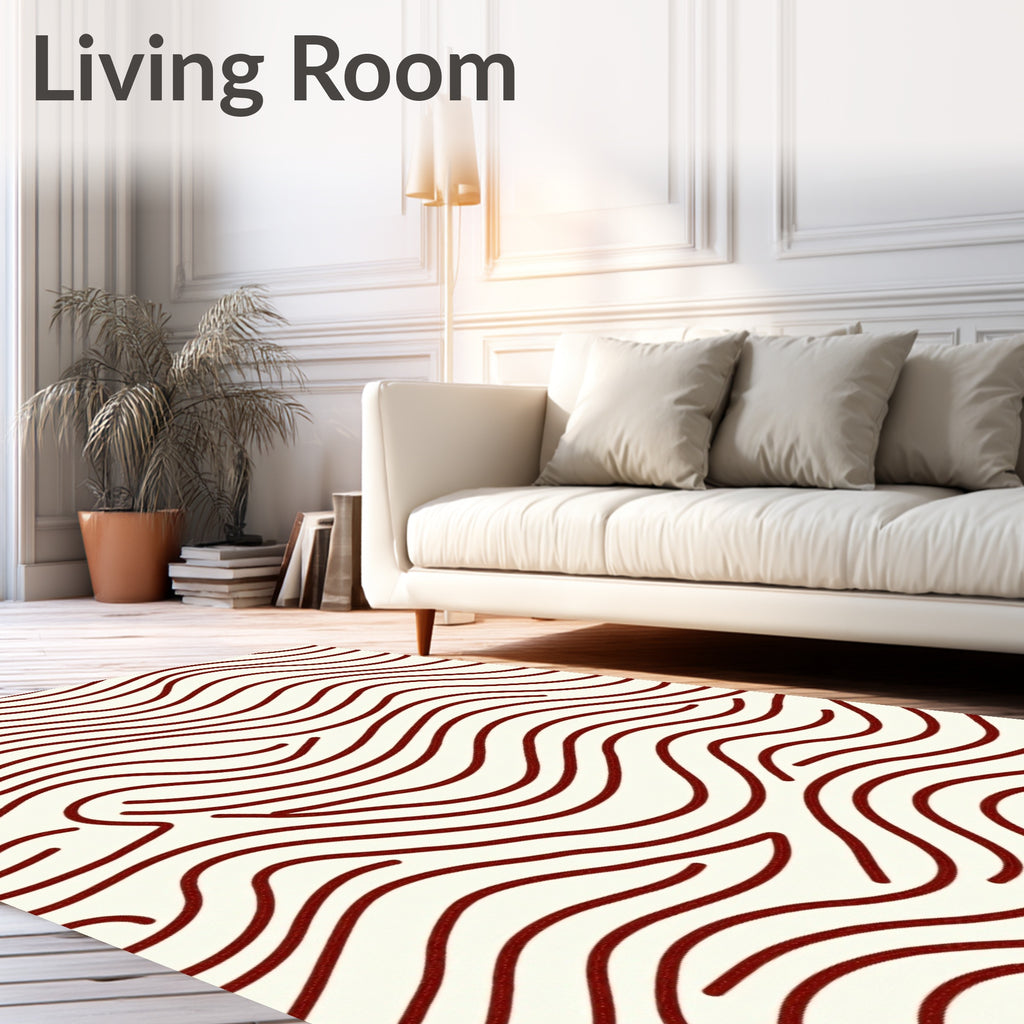Crimson Swirl Stream Rug
