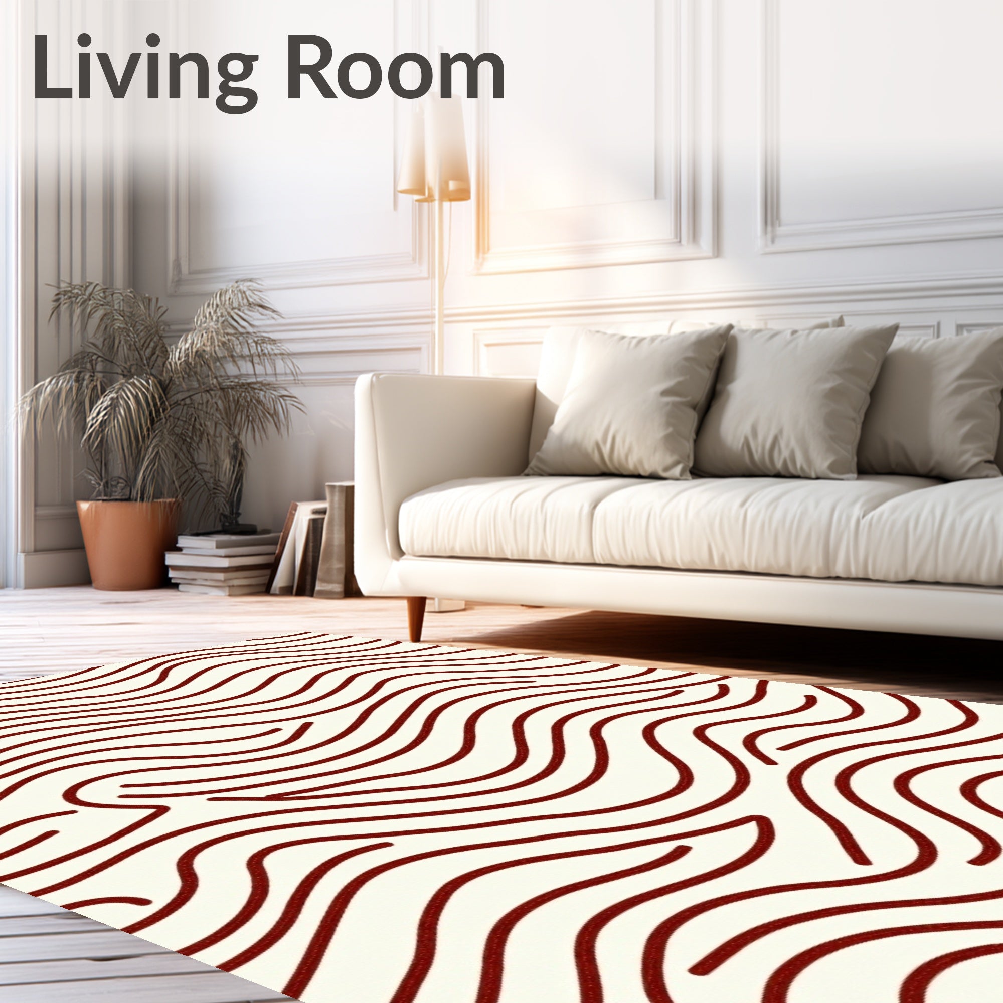 Crimson Swirl Stream Rug
