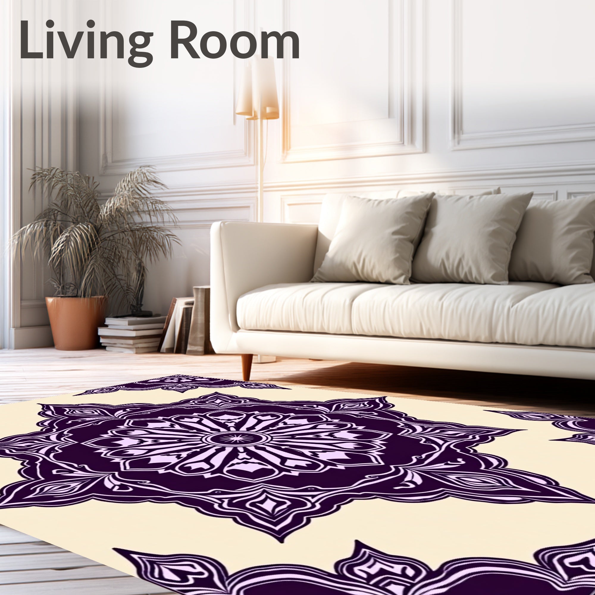 Rich Plum Eight Pointed Starburst Rug