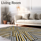 Geometric Sunburst Lines Rug