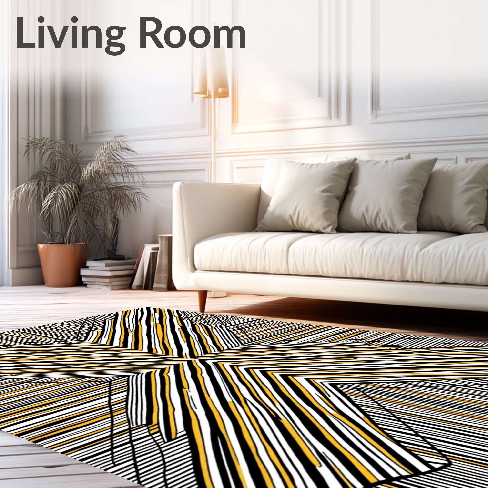 Geometric Sunburst Lines Rug