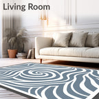 Blue Swirl Abstract Wave Rug