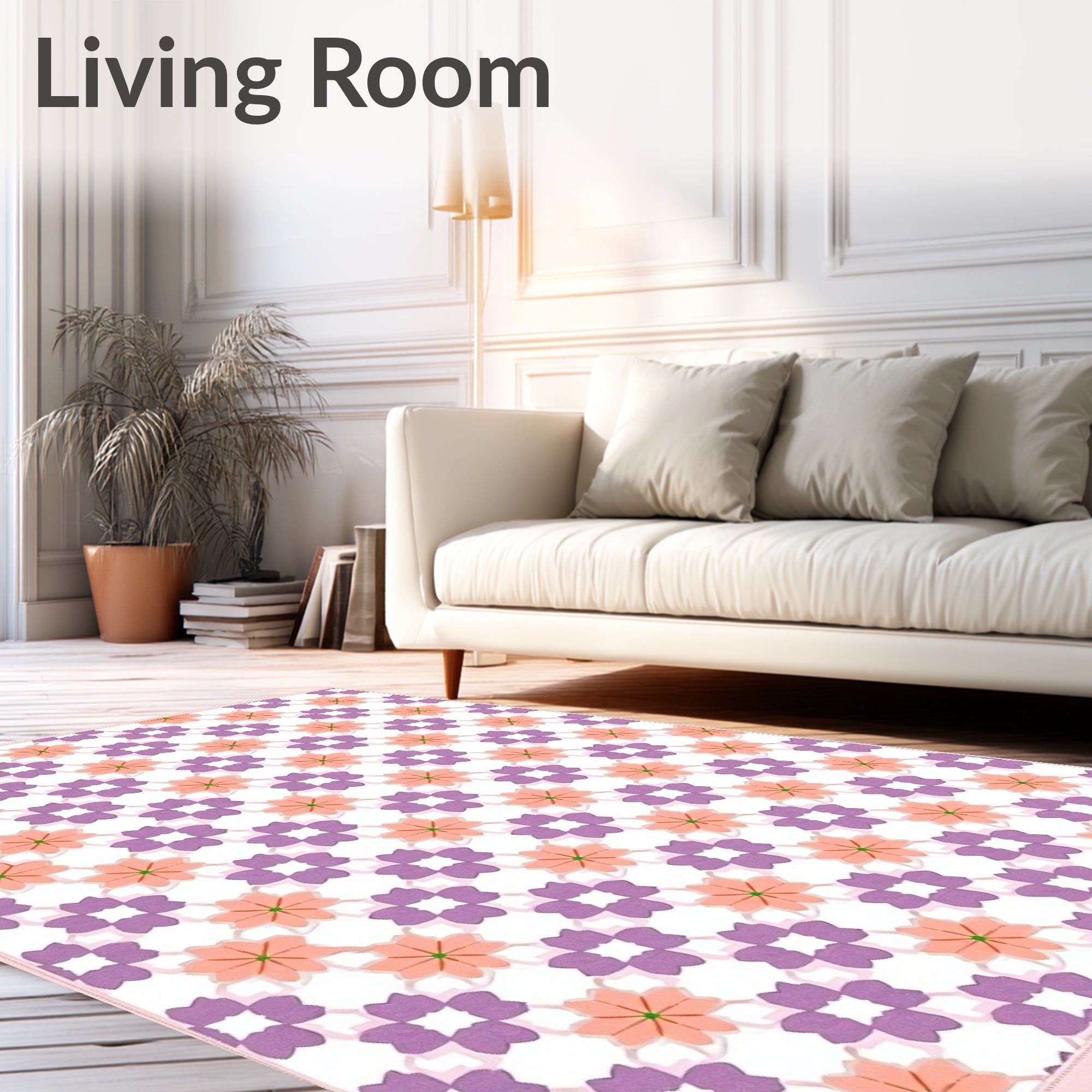 Blossom Array Pink Purple Geometric Rug