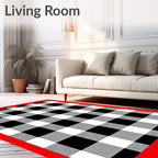Classic Black White Buffalo Check Rug