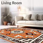 Terracotta Medallion Bordered Rug