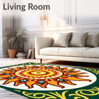 Radiant Sunburst Floral Medallion Rug