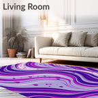 Wavy Purple Drops Abstract Rug