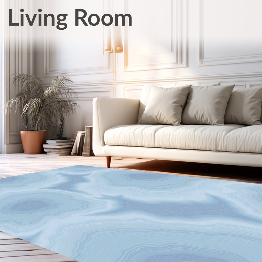 Pale Blue Agate Slice Layered Rug
