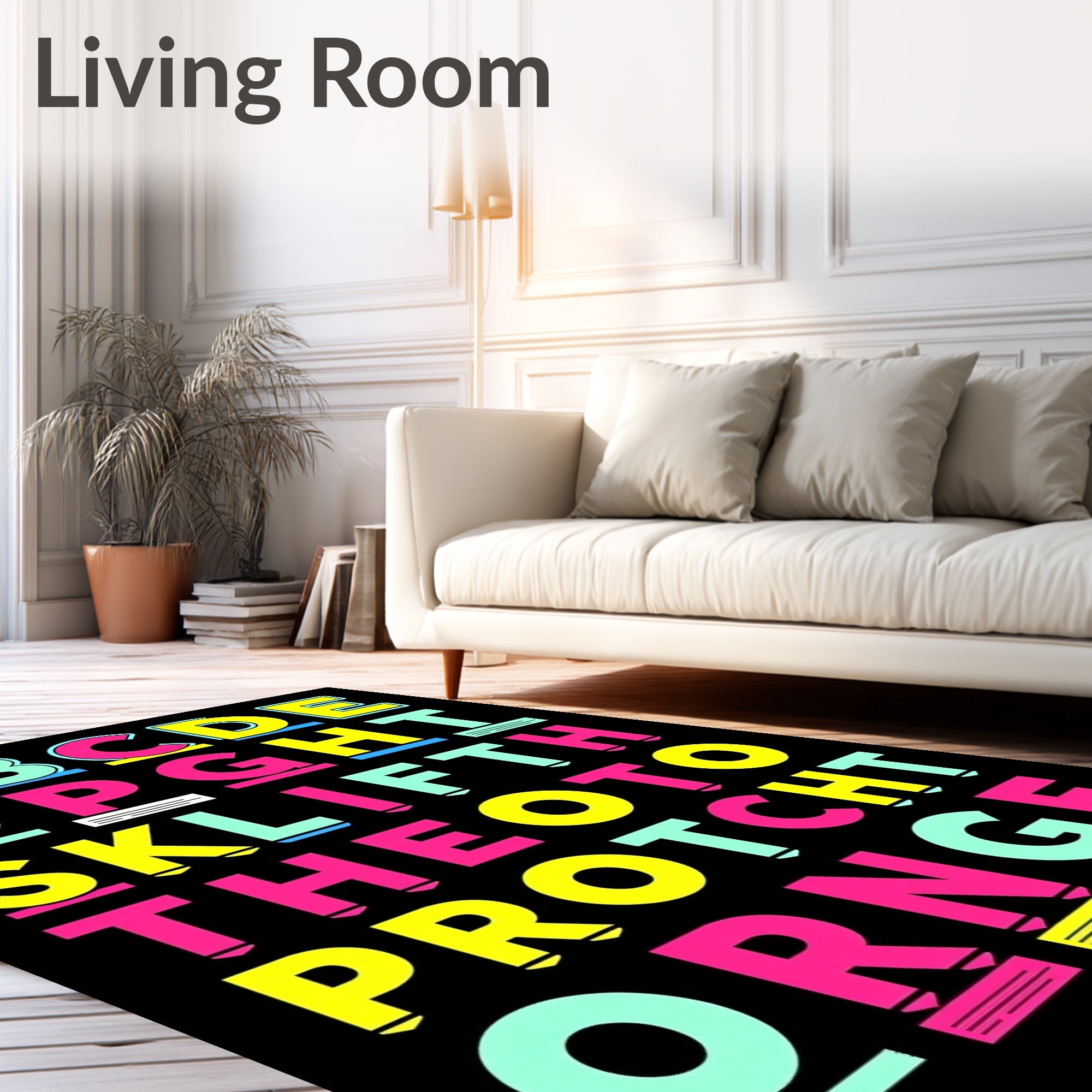 Retro Typography Pop Art Alphabet Rug